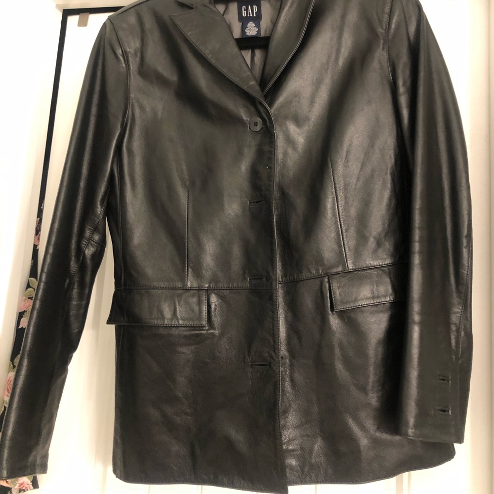 Leather blazer gap vintage